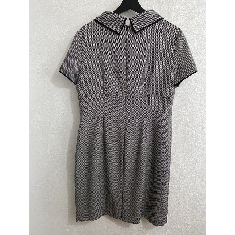 Tahari ASL Short Sleeve Asymmetrical Collar Black White Mini Dress 14 G58 - Picture 4 of 7
